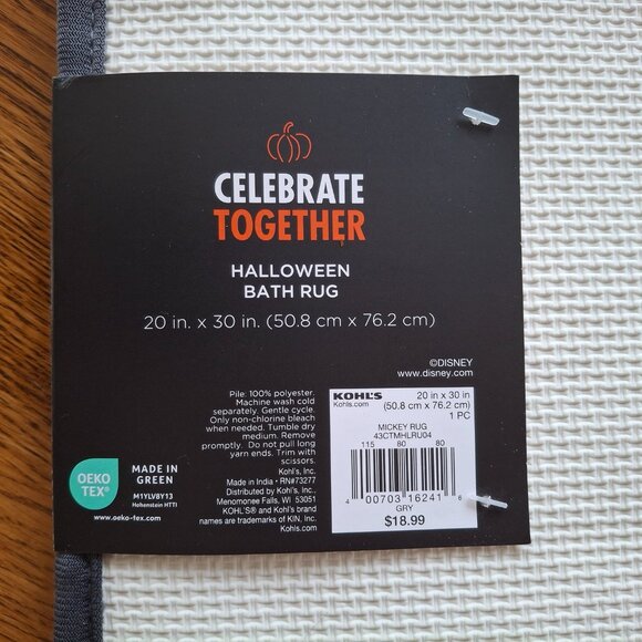 NWT Mickey Mouse Halloween floor rug bath mat - Picture 2 of 2